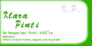 klara pinti business card